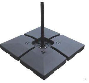 Base per Ombrellone da Giardino Ø46 Riempibile a Croce 80-120 Kg Nero 51x51x12 cm