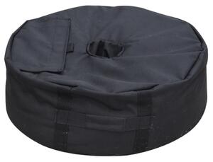 Base per Ombrellone da Giardino a Sacco Riempibile in Tessuto Oxford Nero Ø48x18 cm