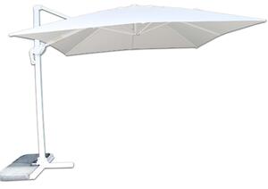 Ombrellone Decentrato da Giardino in Alluminio 3x4m Bianco