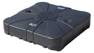 Base per Ombrellone da Giardino Ø46 Riempibile 125 kg 4 Rotelle Nero 84x84x19 cm