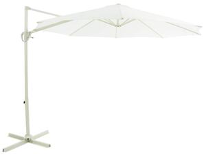 Ombrellone Decentrato da Giardino in Alluminio Ø3m Bianco