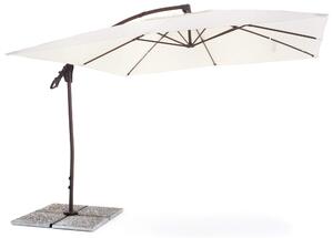 Ombrellone da Giardino Decentrato 3x3m in Alluminio e Poliestere Suitset Ecrù