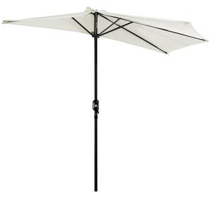 Ombrellone da Giardino Semicircolare da Parete 269x138x236 cm Bianco