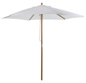 Ombrellone da Giardino Ø2,5x2,3 m Palo Ø38 mm in Bambù Bianco