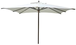 Ombrellone da Giardino 3x2m in Legno Ecrù