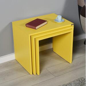 SET 3x Tavolino giallo