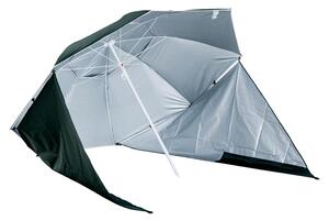 Ombrellone Tenda da Mare Ø2,1 m Palo Ø25 mm in Metallo Verde Scuro