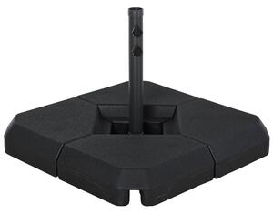 Base per Ombrellone da Giardino Ø48 80x80x50 cm in Plastica 60 Litri Nero