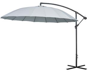 Ombrellone da Giardino Ø2,96m in Metallo e Poliestere Grigio