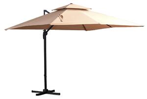 Ombrellone da Giardino 2,94x2,94m in Alluminio e Poliestere Cachi