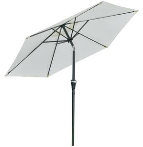 Ombrellone da Giardino Ø2,27m in Metallo e Poliestere Bianco Crema