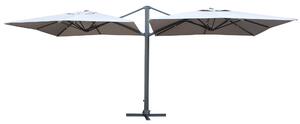Ombrellone da Giardino Doppio 3x6m in Alluminio Bismarck Sabbia