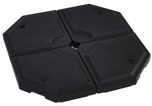 Base per Ombrellone da Giardino 96x96x9 cm in HDPE Nero