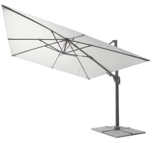 Ombrellone da Giardino Decentrato 3x3m in Alluminio Telo in Poliestere Mosini Jazz Grigio e Bianco