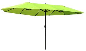 Ombrellone da Giardino Doppio 460x270x240 cm in Acciaio e Poliestere Verde