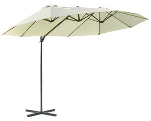 Ombrellone da Giardino Doppio 440x270x250 cm in Poliestere Beige