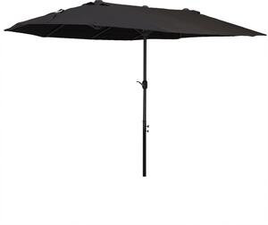 Ombrellone da Giardino Doppio 460x270x240 cm in Acciaio e Poliestere Nero