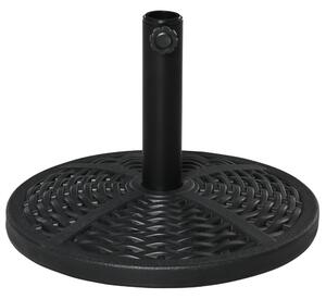 Base per Ombrellone da Giardino Ø45 cm 9,5 Kg in Plastica Effetto Rattan Nero