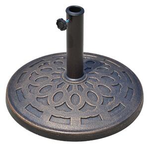 Base per Ombrellone da Giardino Ø48,5 cm 12 Kg in Resina con Finiture in Bronzo