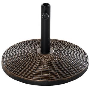 Base per Ombrellone da Giardino Ø53 cm 25 Kg in Plastica Effetto Rattan Bronzo