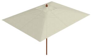 Ombrellone da Giardino 2x3 m Palo Ø48 mm in Legno Telo in Acrilico Ecrù