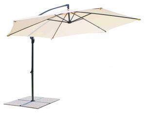 Ombrellone da Giardino Eris Decentrato Ø3 m in Acciaio Nero Telo Beige