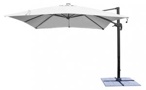 Ombrellone da Giardino con Led Pitagora 3x3 m in Alluminio Antracite Telo Grigio