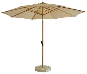 Ombrellone da Giardino Ø3 m Palo Ø40 mm in Alluminio Legno Rovere Telo in Poliestere Ecrù
