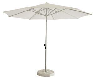 Ombrellone da Giardino Ø3 m Palo Ø40 mm in Alluminio Bianco Lucido Telo in Poliestere Bianco