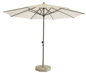 Ombrellone da Giardino Ø3 m Palo Ø40 mm in Alluminio Grigio Lucido Telo in Poliestere Bianco
