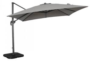 Ombrellone da Giardino Saturno Decentrato 3x4m in Alluminio Antracite Telo Grigio