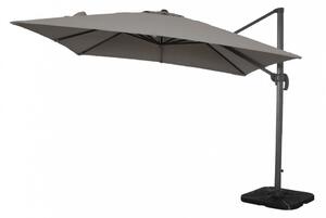 Ombrellone da Giardino Saturno Decentrato 3x3m in Alluminio Bianco Telo Grigio