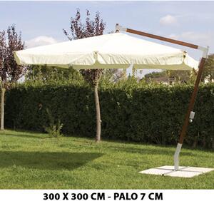 Ombrellone Decentrato in Legno 300X300X7 Cm Paglino da Giardino per Arredo Esterno