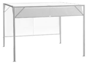 Pergola da Giardino 3x3m in Ferro Telo in Poliestere Bianco