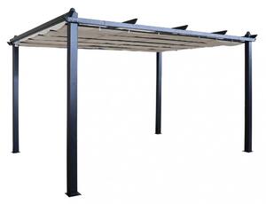 Pergola da Giardino 3x4 m in Alluminio Antracite Telo Beige