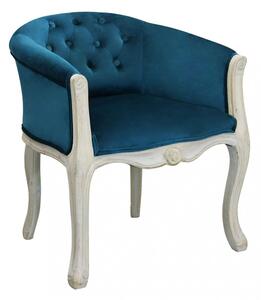 Poltrona Coreen in Velluto Blu 61x61x71 h cm in Legno Blu