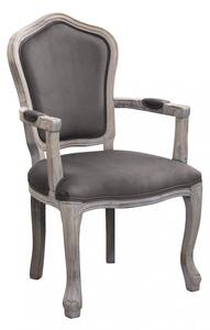 Poltrona Charlene in Velluto Taupe 55x51x100 h cm in Legno Tortora