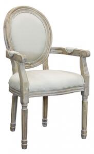 Poltrona Constance in Tessuto 55x46x96 h cm in Legno Beige