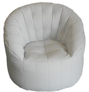 Poltrona Pouf Tortuga in Similpelle Bianca Avalli