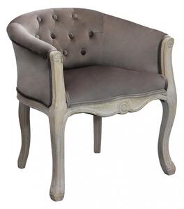 Poltrona Coreen in Velluto Taupe 61x61x71 h cm in Legno Tortora