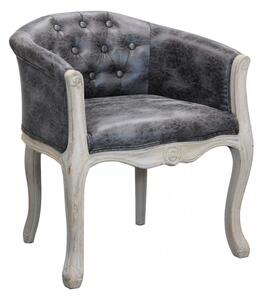Poltrona Coreen in Ecopelle Vintage Grigio 61x61x71 h cm in Legno Grigio