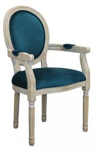 Poltrona Constance in Velluto Blu 55x46x96 h cm in Legno Blu