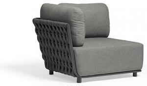 Poltrona Angolare Sx Galapagos 102x85x83 h cm in Alluminio Antracite