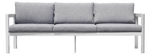 Divano 3 Posti da Giardino 213x75x60 cm in Alluminio Bianco