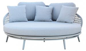 Divano Letto Seychelles 183x180x84 h cm in Alluminio Grigio chiaro