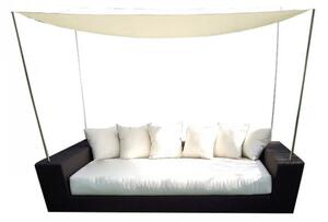 Divano Shaddy con Cuscini 243x149x53/185/210 h cm in Wicker Marrone