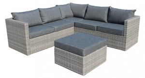 Salotto Angolare Argentina con Cuscini in Wicker Grigio