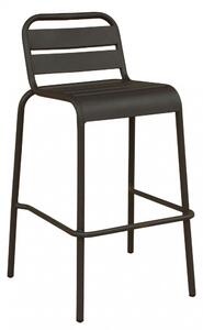 Sgabello Alto Vega 50x51x95 h cm in Acciaio Taupe