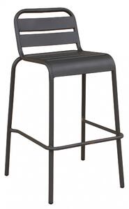 Sgabello Alto Vega 50x51x95 h cm in Acciaio Grigio
