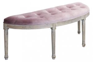 Panca Margi in Velluto Rosa 125x45x48 h cm in Legno Rosa